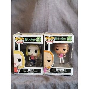 Lot Of 2 Funko Pop! Vinyl: Rick and Morty - Beth Smith #301 & Summer #303 NEW